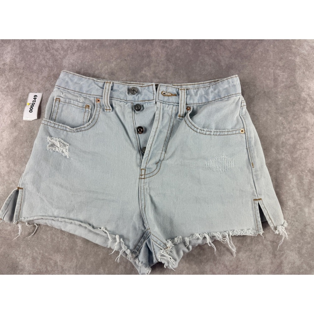Wild Fable Womens Super High Rise Cutoff Denim Shorts Light Wash Distressed 0